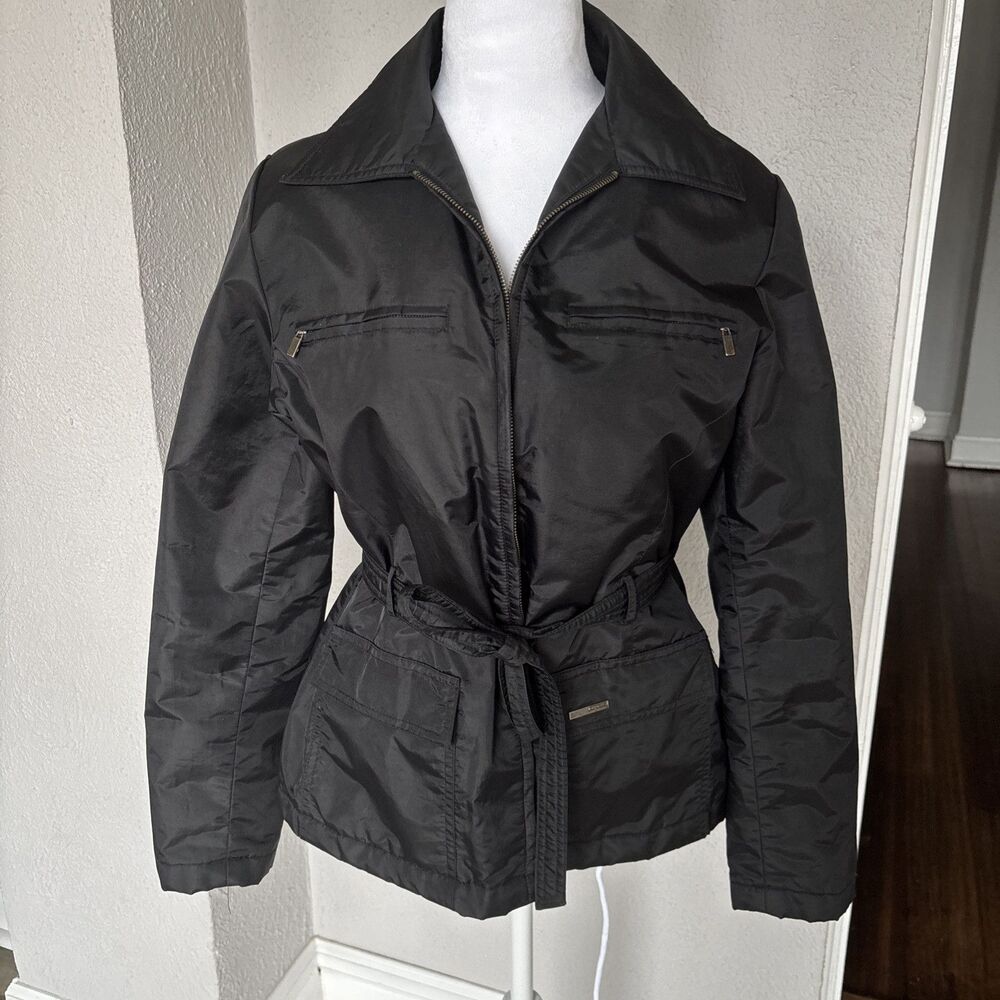 Express Black Tie Waist Jacket With Pockets - Size Medium